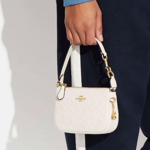 LAST 1 ❤️ NWT Coach Boxed Nolita 15 Embossed Signature Leather Chalk CF549 Gift - Picture 11 of 14